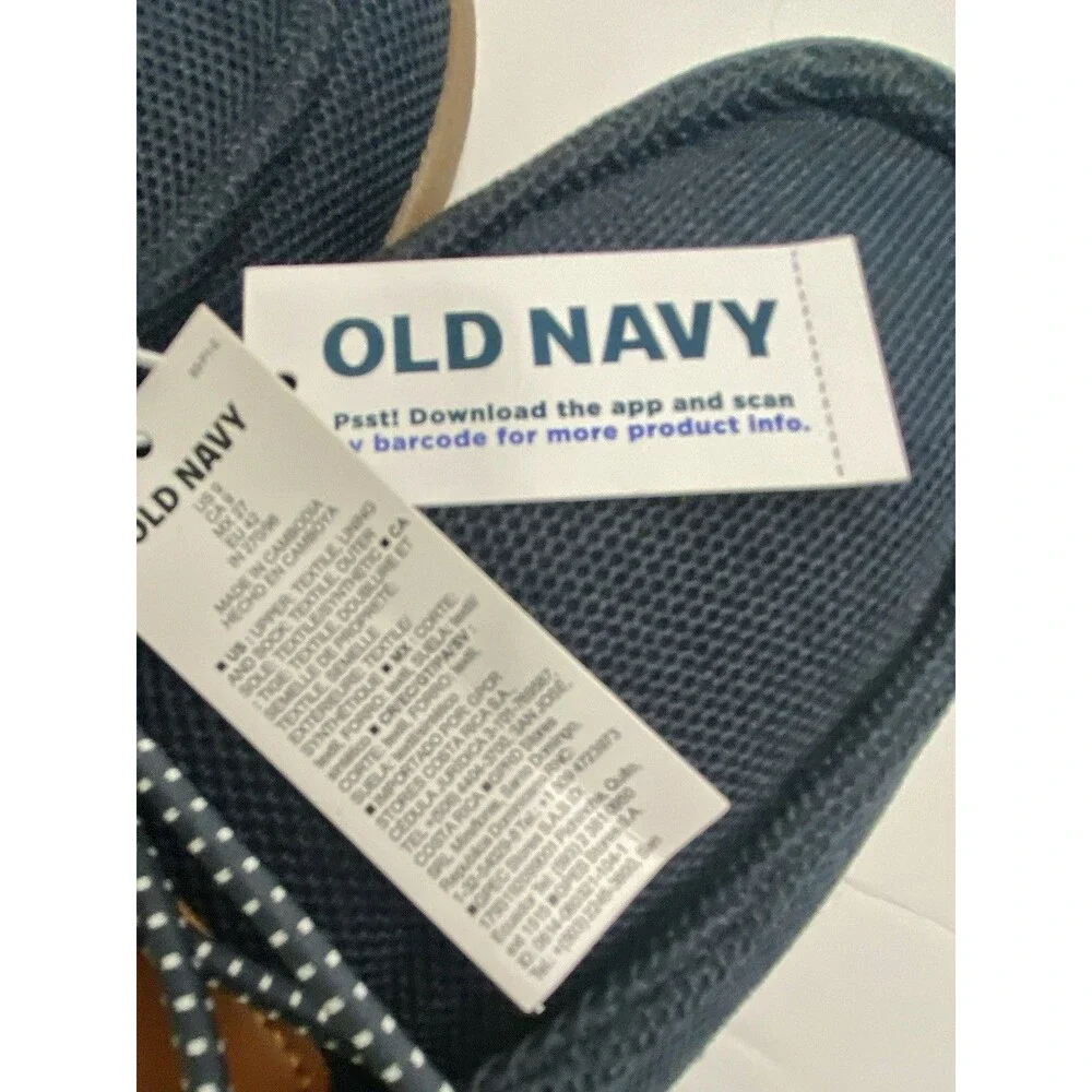Old Navy Mens Slip-On Shoes Knit Deck Loafers 9 Comfort Casual Navy Blue New